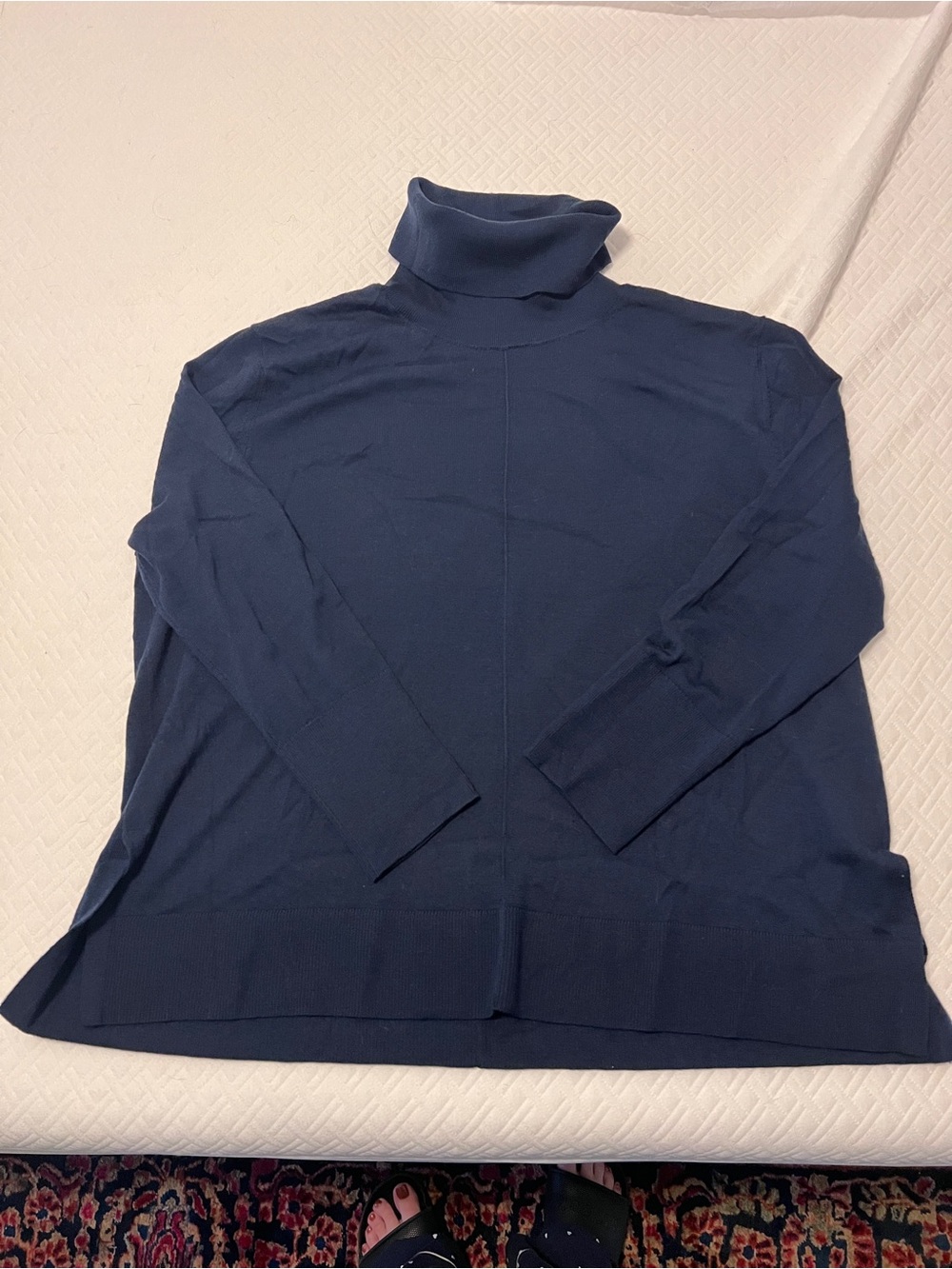 Classic Navy 100% Merino Wool Turtleneck Sweater